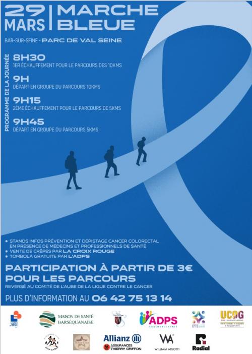 Mars Bleu : Marches contre le cancer du côlon (dimanche 29 mars, Bar-sur-Seine, 10, Aube)