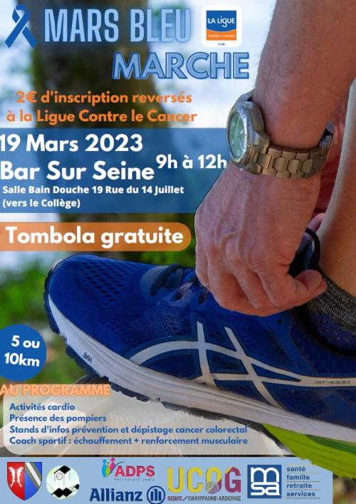 Mars Bleu : Marche contre le cancer de l'intestin (Dimanche 19 mars - Bar sur Seine, 10, Aube)