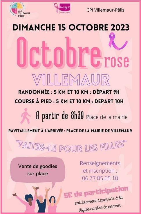 Octobre Rose : Courses et Marches contre le Cancer du Sein (dimanche 15 octobre - Villemaur-sur-Vanne 10190, Aube)